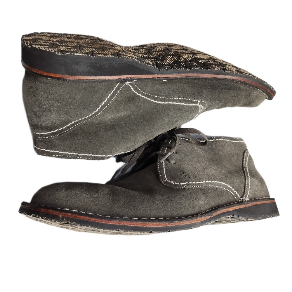 John Varvatos Chukka Boots Mens Size 11.5M Gray Contrast Topstitching Lace Up